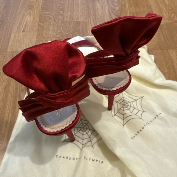 Authentic Charlotte Olympia Wallace Satin Heels Sandals - Picture 3 of 7